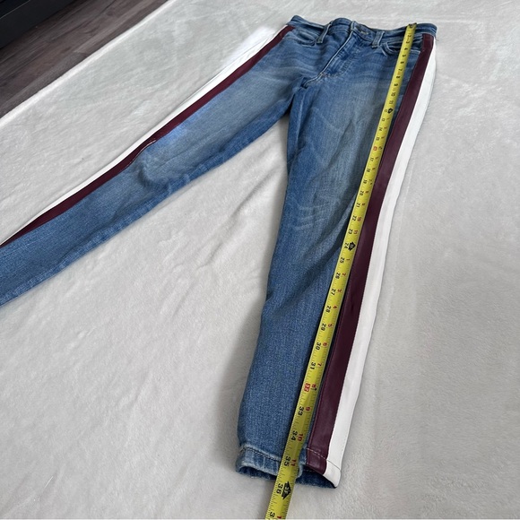 Joe's Women’s Charlie Leather Stripe High Rise Skinny Ankle Jeans Size 26 - Picture 5 of 15